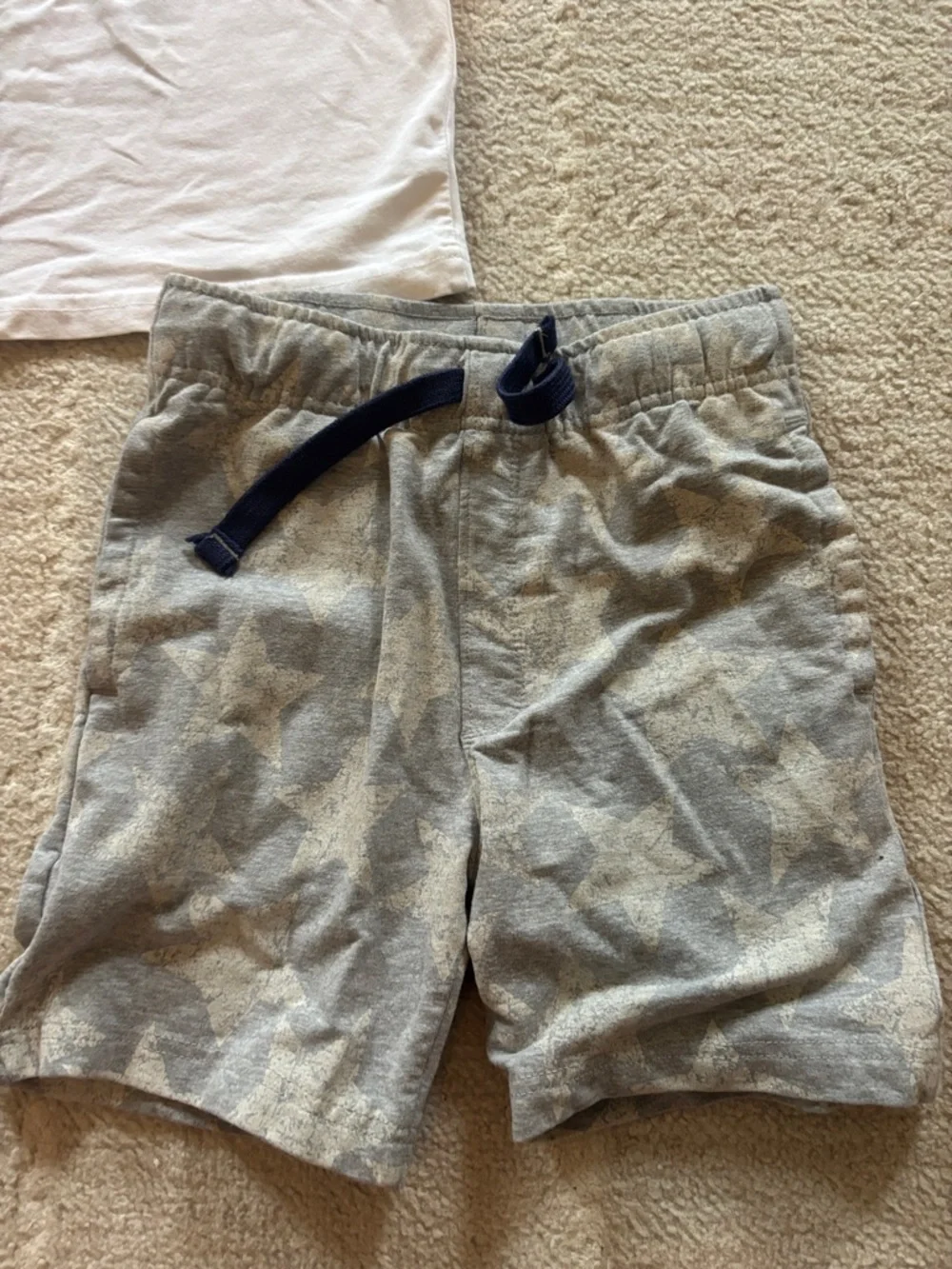 Tommy Bahama White Tee with Blue Dinosaur & Gray Star Shorts